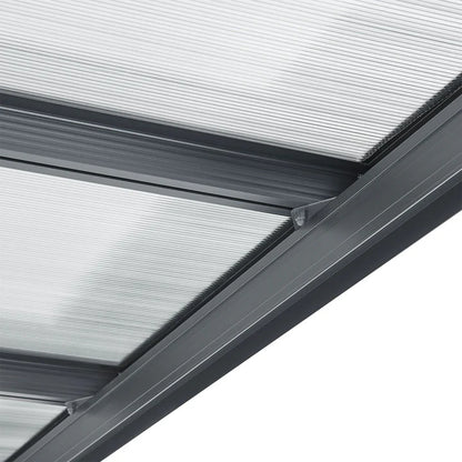 Abri de voiture à toit plat 5 x 3 m en gris foncé