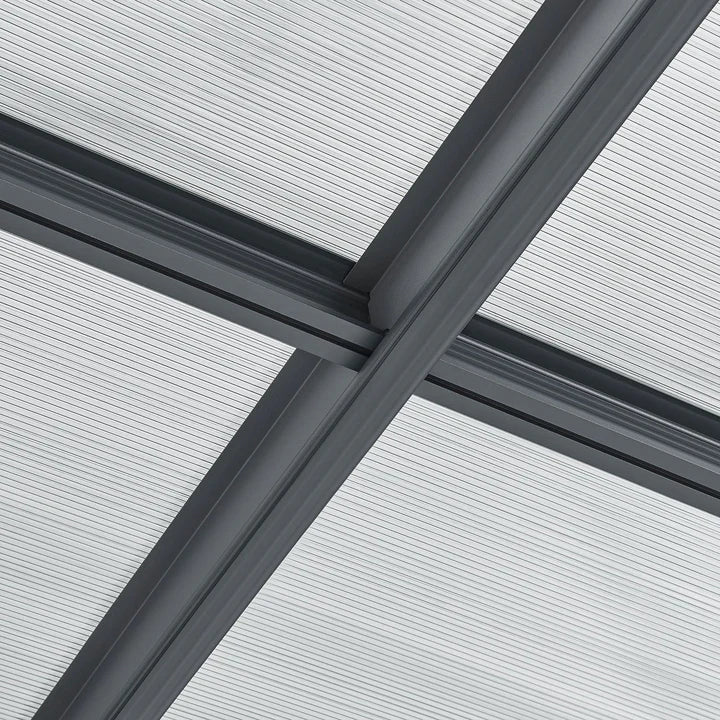 Abri de voiture à toit plat 5 x 3 m en gris foncé