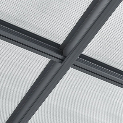 Abri de voiture à toit plat 5 x 3 m en gris foncé