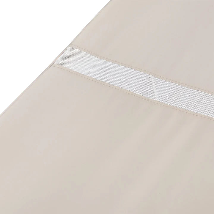 Schaukelliege Kassandra in Weiss Beige Sonnendach und Vorhängen