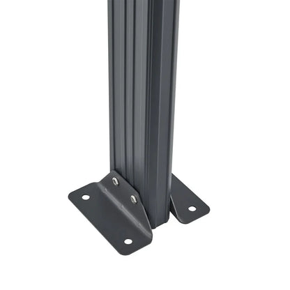 Abri de voiture avec toit voûté, place de parking 5 x 3 m en gris foncé