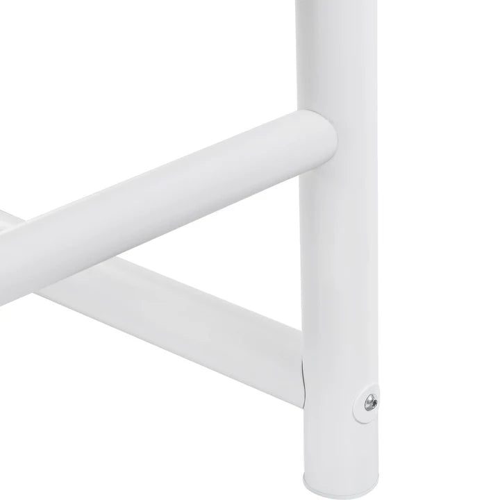 Schaukelliege Kassandra in Weiss Beige Sonnendach und Vorhängen