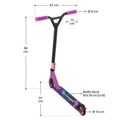 Stunt Scooter Galactic Cruiser en Violet Noir Trick Scooter avec direction à 360°