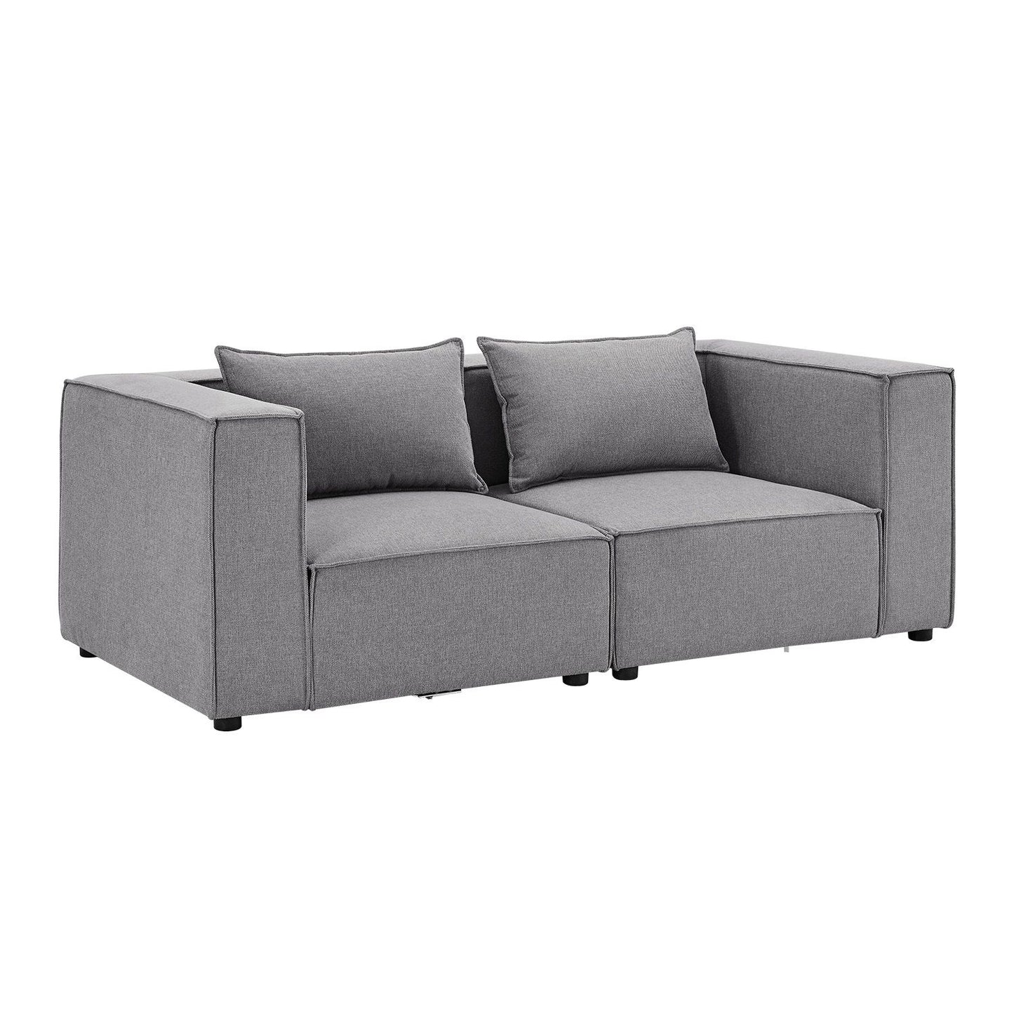 Modulares Sofa Domas S - 2 Sitzer Stoff Dunkelgrau