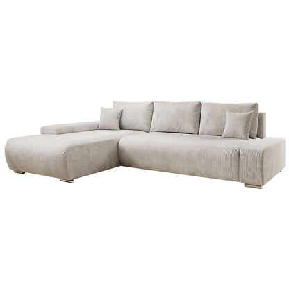 Sofa Iseo in L-Form mit Schlaffunktion Beige