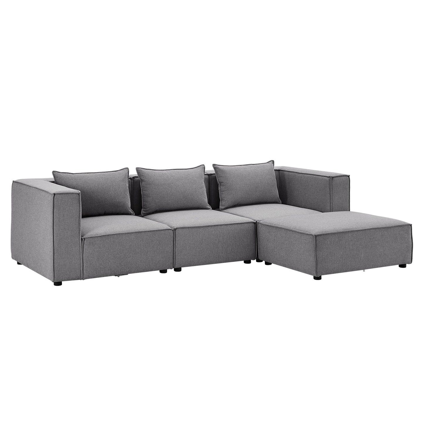 Modulares Sofa Domas L - 3 Sitzer Dunkelgrau