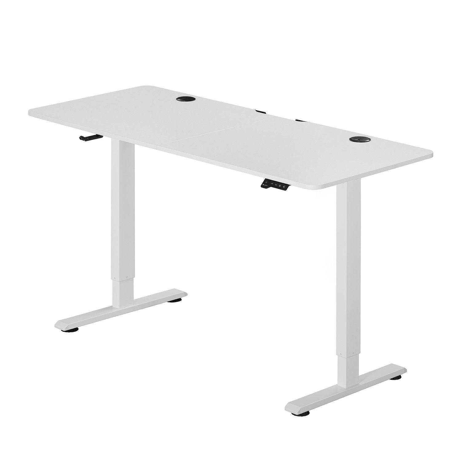 Elektrisch verstellbarer Schreibtisch 140x60 cm in Weiss - Palo24
