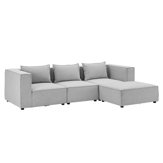 Modulares Sofa Domas L - 3 Sitzer Hellgrau