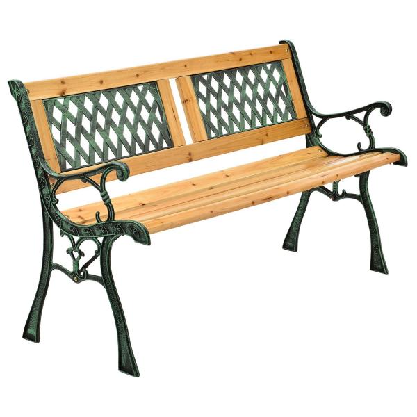2 Sitzer Gartenbank Sanremo aus lackiertem Holz und Gusseisen