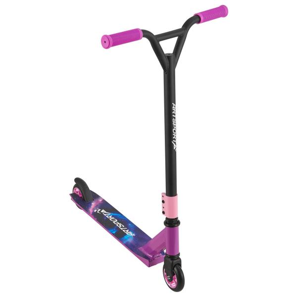 Stunt Scooter Galactic Cruiser en Violet Noir Trick Scooter avec direction à 360°