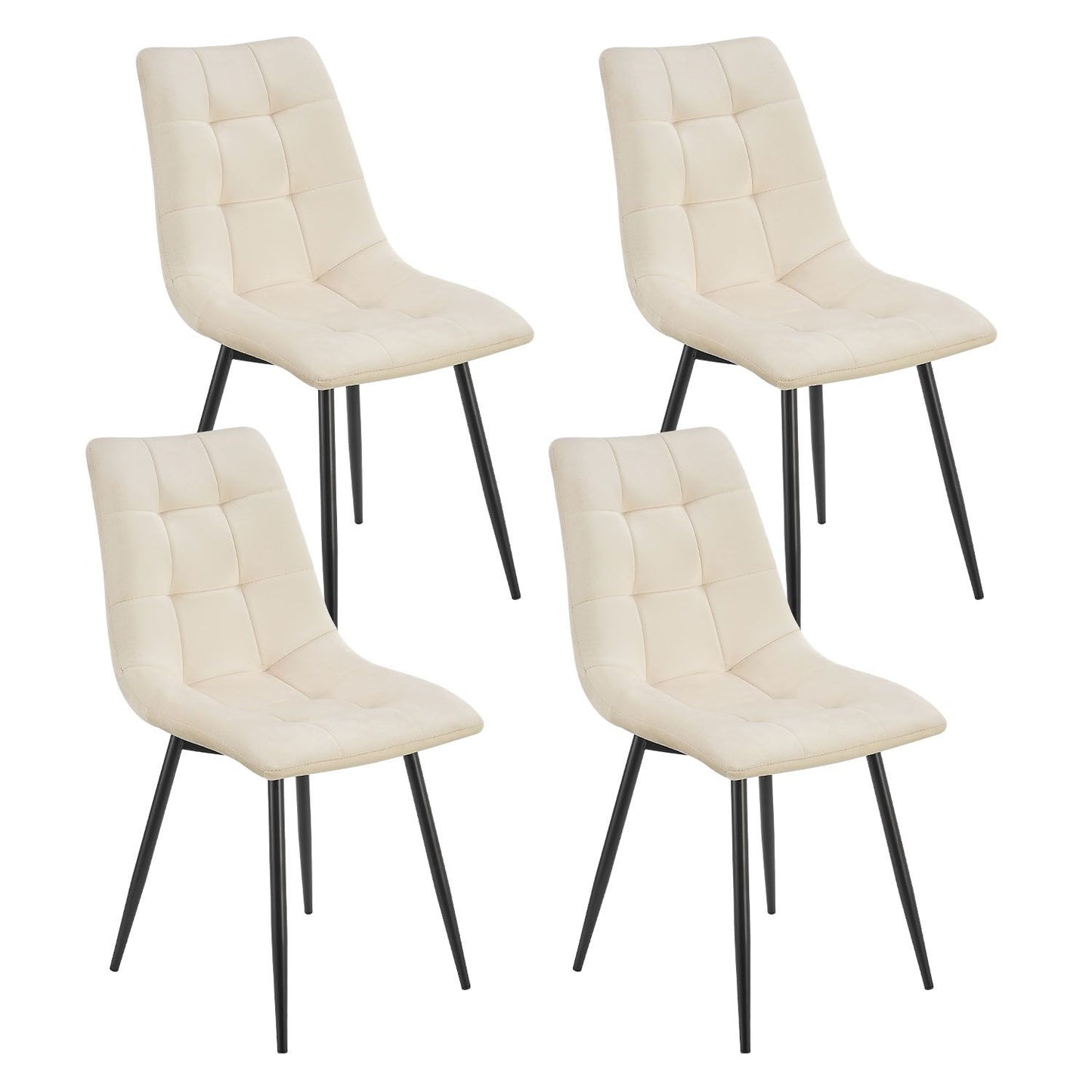 Esszimmerstuhl Blanca 4er Set mit Samt Beige