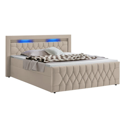 Boxspringbett Leona 140x200 cm - Beige