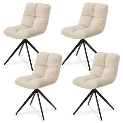 Drehstuhl Dallas 4er Set Samt Beige - Palo24