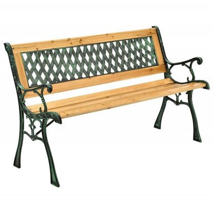 Banc de jardin 2 places Pisa en bois peint et fonte