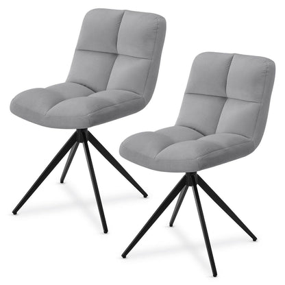 Drehstuhl Dallas 2er Set Samt Hellgrau - Palo24