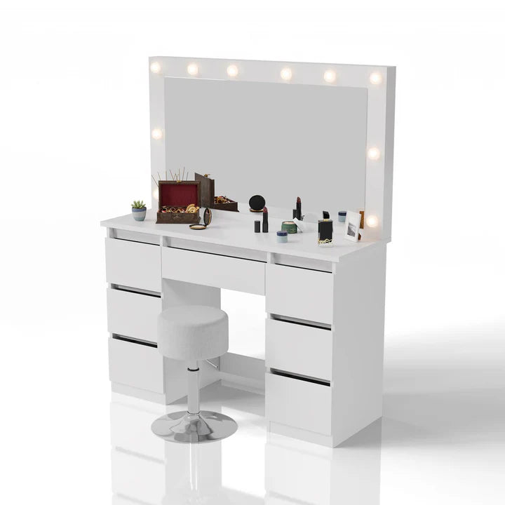 Schminktisch mit Spiegel Lilia mit Hocker Tonia