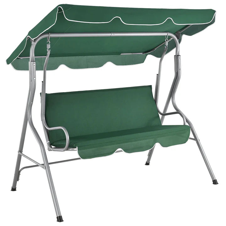 Hollywoodschaukel Cecina 3-Sitzer beschichtetes Stahlgestell in grün