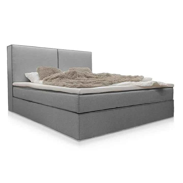 Boxspringbett Detroit - Chenille-Stoff 180x200 cm Grau