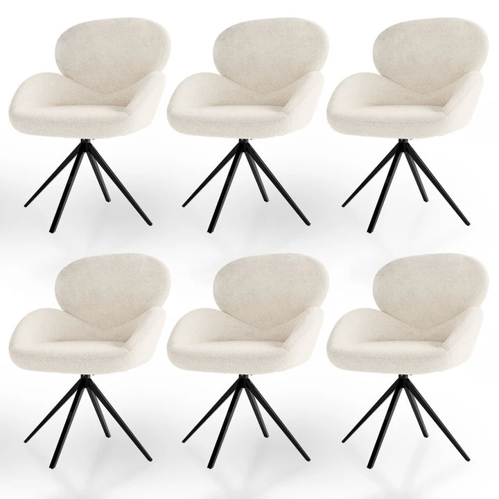 6er Esszimmerstuhl Drehstuhl Albano Creme