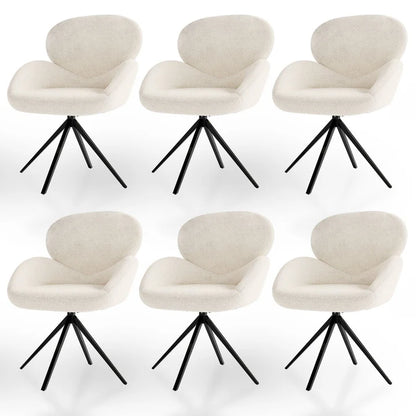 6er Esszimmerstuhl Drehstuhl Albano Creme