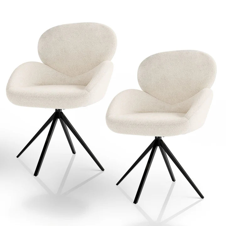 2er Esszimmerstuhl Drehstuhl Albano Creme