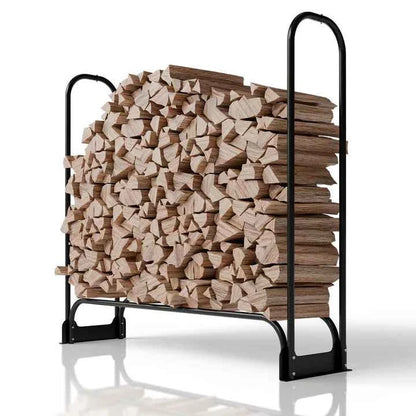 Kaminholzregal aussen mit Abdeckung Grösse M Schwarz