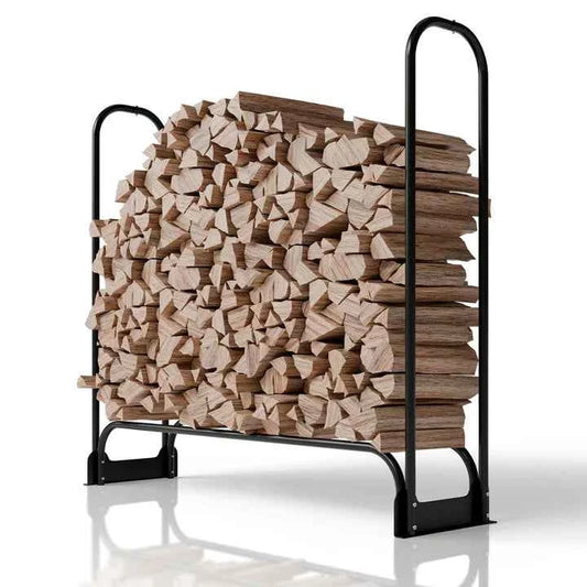 Kaminholzregal aussen mit Abdeckung Grösse M Schwarz