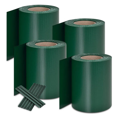 Panneau de clôture à bandes d'intimité en PVC vert, lot de 4