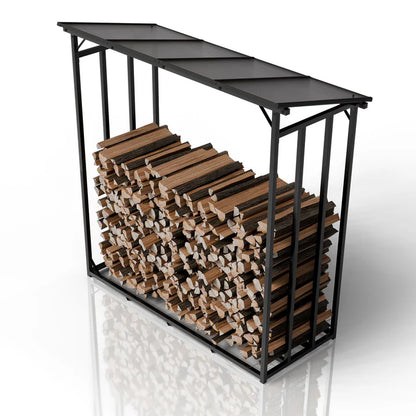 Kaminholzregal außen mit Dach