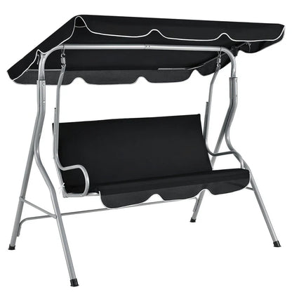 Balançoire Hollywood Cecina 3 places structure en acier enduit noir