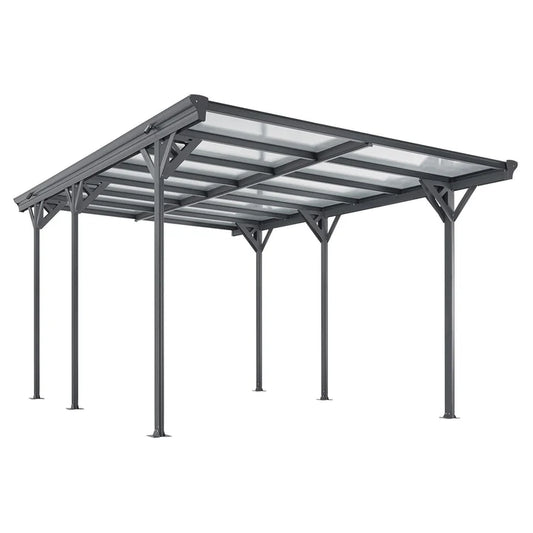 Carport mit Flachdach 5 x 3 m in Dunkelgrau
