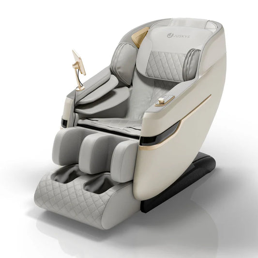 Massagesessel Naxos Bluetooth & Heizung Weiss Hellgrau