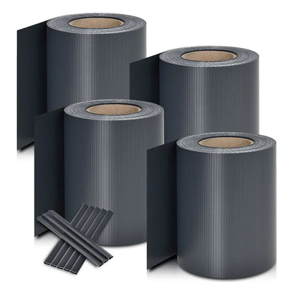 Panneau de clôture à bandes d'intimité en PVC anthracite, lot de 4