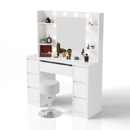 Schminktisch mit Spiegel Malia mit Hocker Tonia