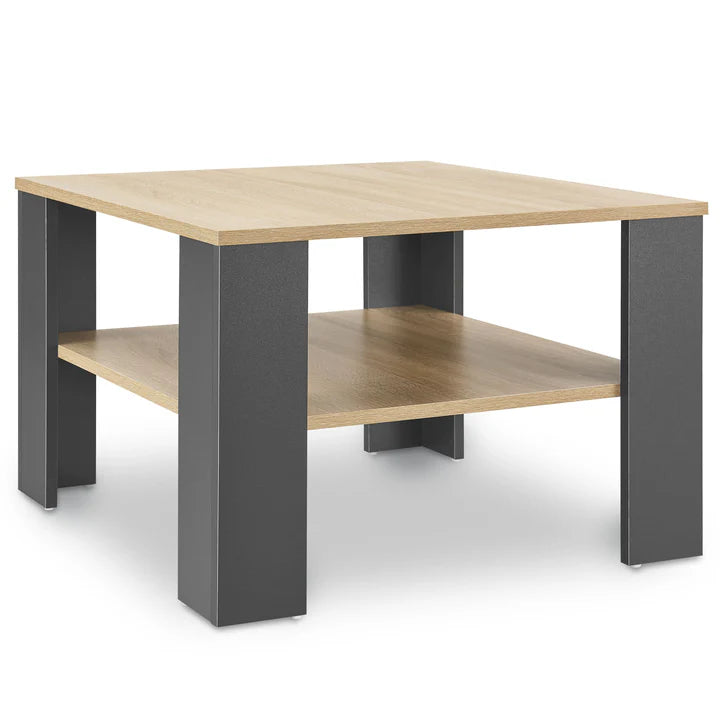 Table basse gris aspect bois 60x60 cm