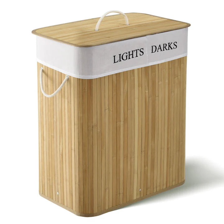 Bambus Wäschekorb Curly 100 Liter, natur