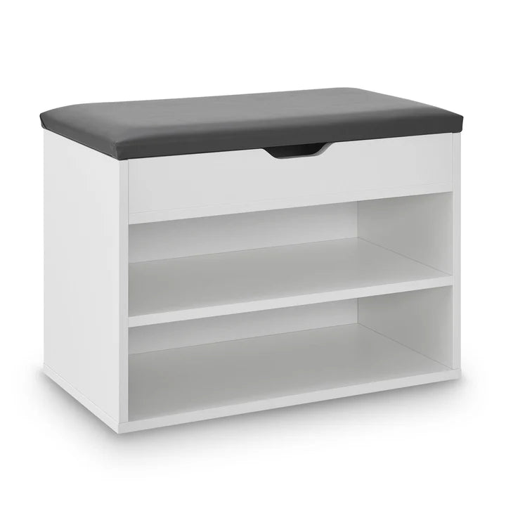 Schuhregal 60x30x44 cm Weiss / Grau