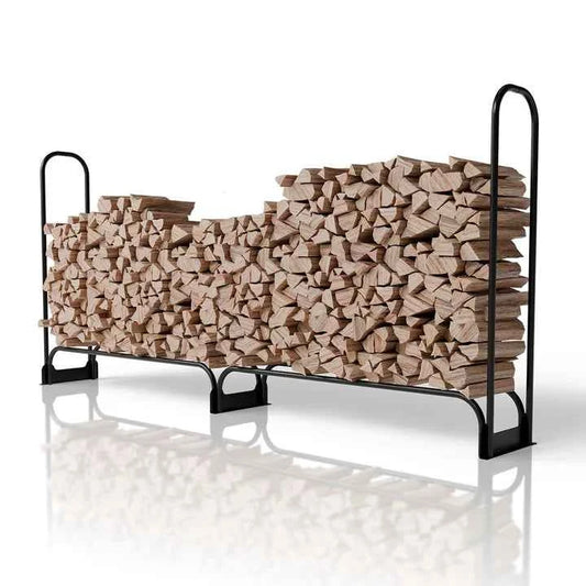 Kaminholzregal aussen mit Abdeckung Grösse L Schwarz