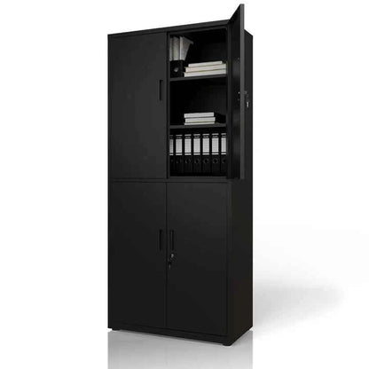 Aktenschrank Büroschrank aus Metall Schwarz
