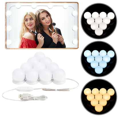 Guirlande lumineuse pour coiffeuse avec 10 lampes LED et USB