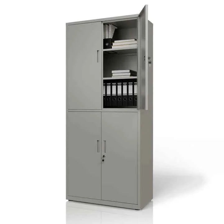 Aktenschrank Büroschrank aus Metall Hellgrau