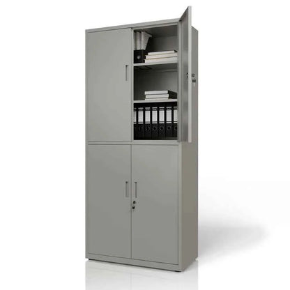 Aktenschrank Büroschrank aus Metall Hellgrau