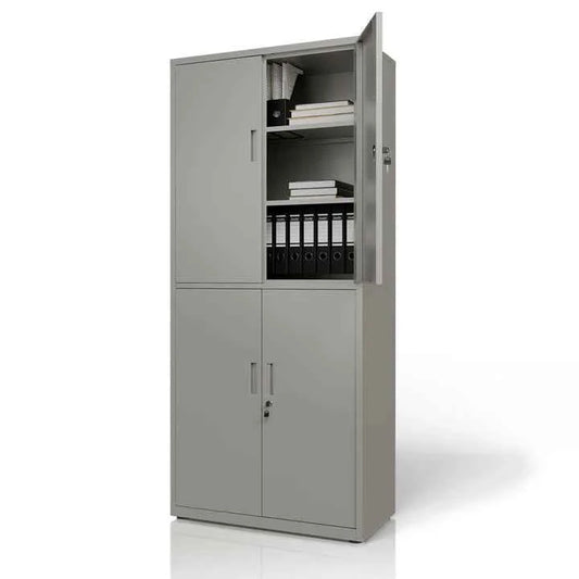 Aktenschrank Büroschrank aus Metall Hellgrau
