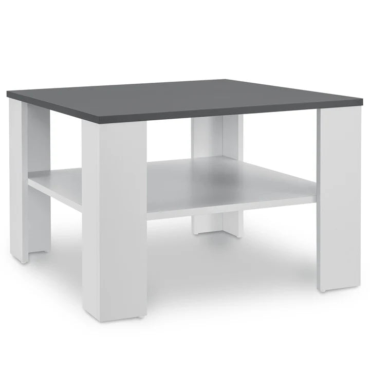Couchtisch 60x60 cm Weiss Dunkelgrau