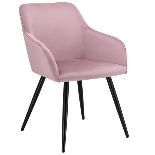 Chaise longue Tarje avec revêtement en velours rose