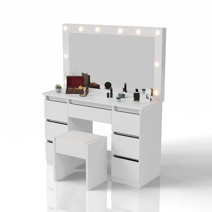 Schminktisch mit Spiegel Lilia mit Hocker Melly