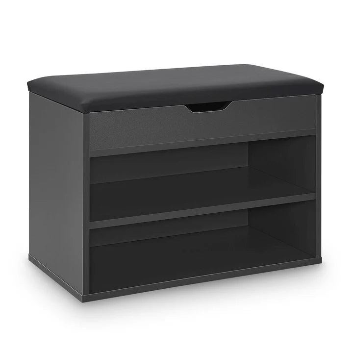 Schuhregal 60x30x44 cm Grau / Schwarz