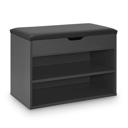 Schuhregal 60x30x44 cm Grau / Schwarz