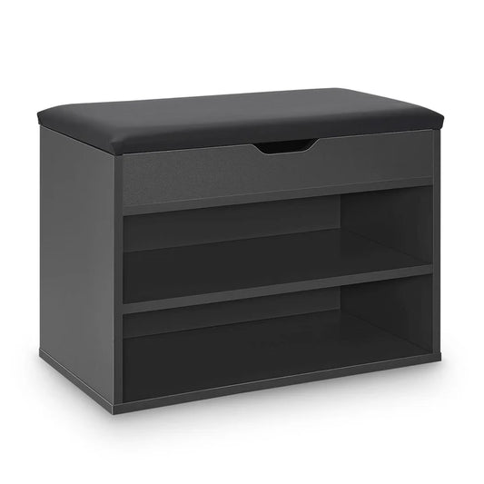 Schuhregal 60x30x44 cm Grau / Schwarz