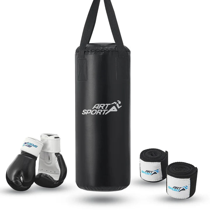 Set sacco da boxe 10 kg per bambini con guantoni da boxe